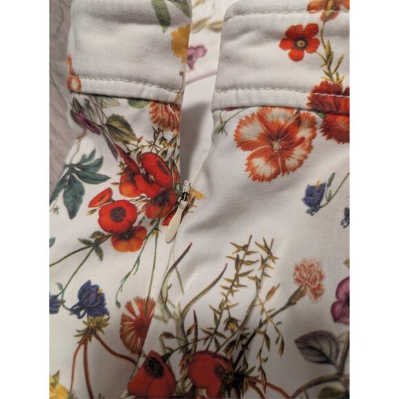 ZARA Short Women's S Floral High Rise Flat Front Classic - Picture 3 of 11